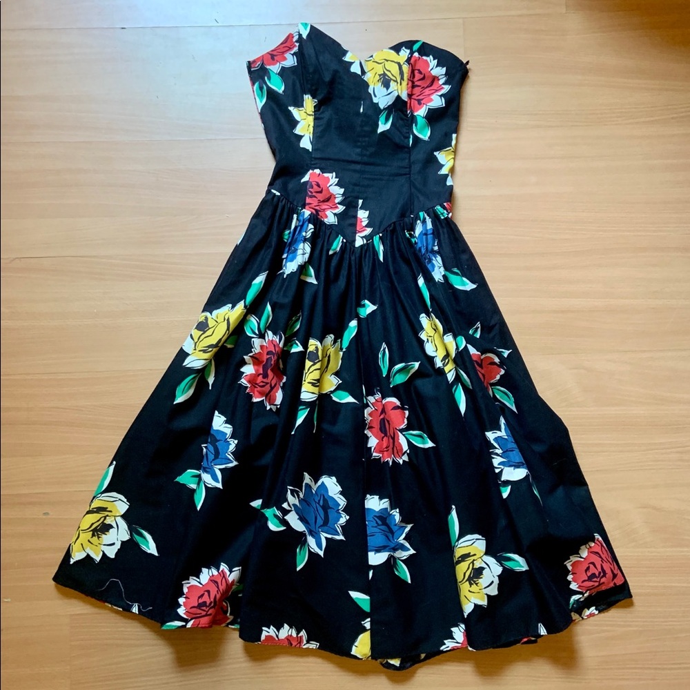 80s Does 50s Vintage Floral Sundress